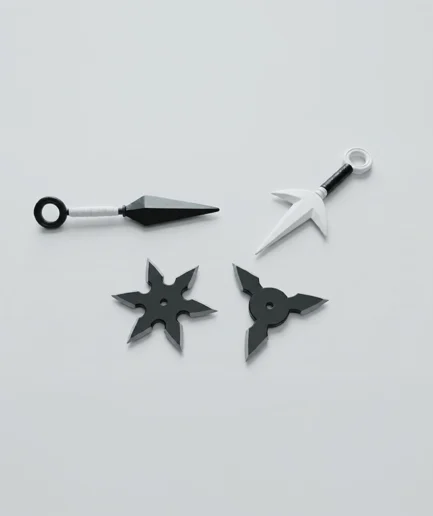 Anime-Style 4-Piece Cosplay Weapons Set — Kunai & Shuriken Props | Ninja Collectible Kit