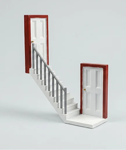 The Portal — Miniature Staircase Sculpture with Twin Doors | Surrealist Wall & Desk Art | Unique Home Décor